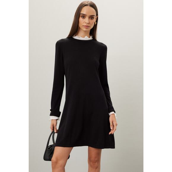 CeCe Ruffle Collar Sweater Dress - Size Large - Picture 1 of 5